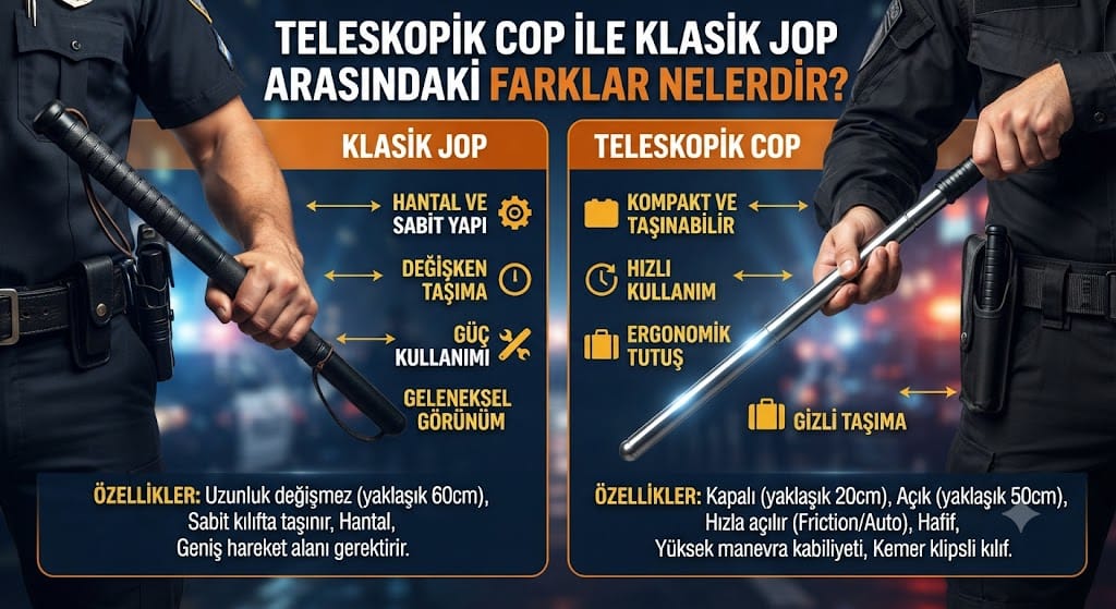 Teleskopik Cop ile Klasik Jop Arasındaki Farklar Nelerdir?