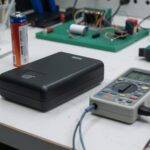 Kapalı ve kullanılmayan kişisel elektroşok cihazının güvenli teknik ürün fotoğrafı