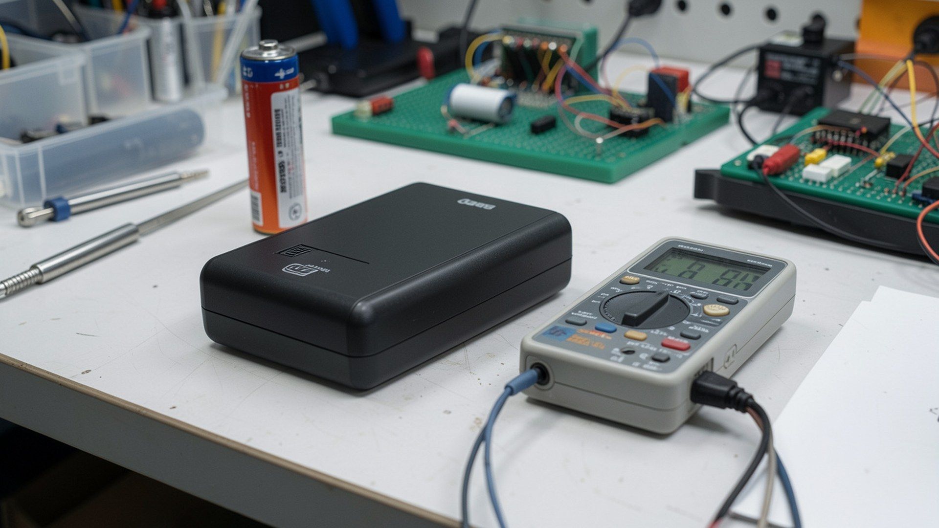 Kapalı ve kullanılmayan kişisel elektroşok cihazının güvenli teknik ürün fotoğrafı