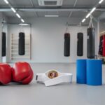 Modern ve profesyonel savunma sporları salonunda boks eldiveni